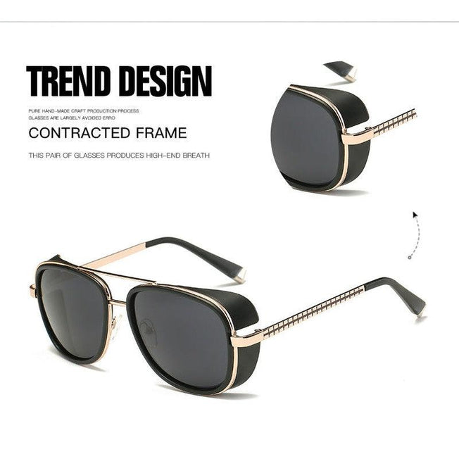 Tony Stark-Inspired Sunglasses | Stylish Unisex Sun Glasses with Vintage Feel Colors