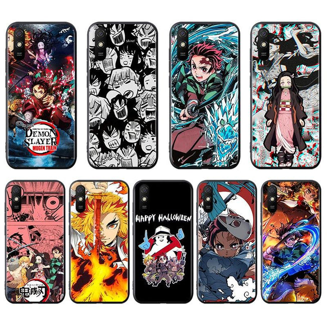 Demon Slayer Silicone Soft TPU Phone Cases for Xiaomi Models, Anime Fan Art Phone Cases Gifts