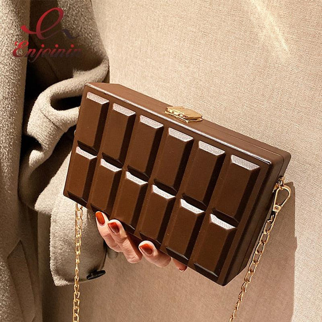 Indulge in Style: Chocolate Bar Shaped Crossbody Bag | Elegant Designer Shoulder Handbag for Women