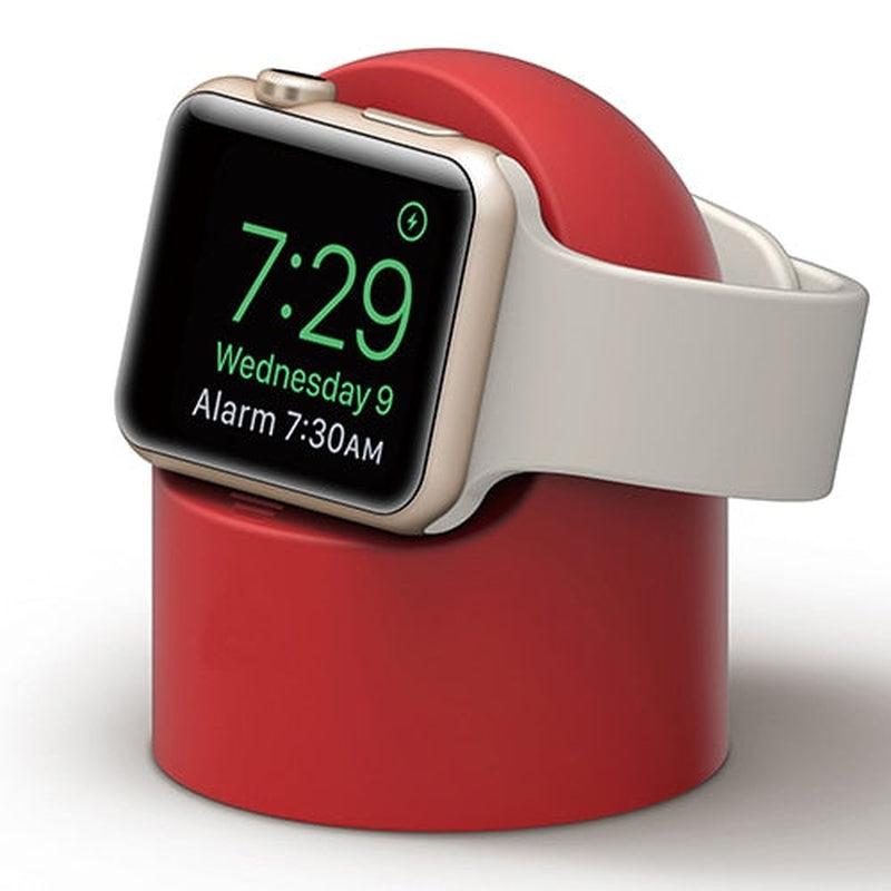 Premium Silicone Charger Stand for Apple Watch 6/SE/5/4/3/2/1 - Versatile & Durable Charging Solution | Cable Management | Non-Slip Base | Protects iWatch