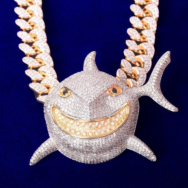 Shark Pendant Necklace | Gold Color Plated | Hip-Hop Street Jewelry