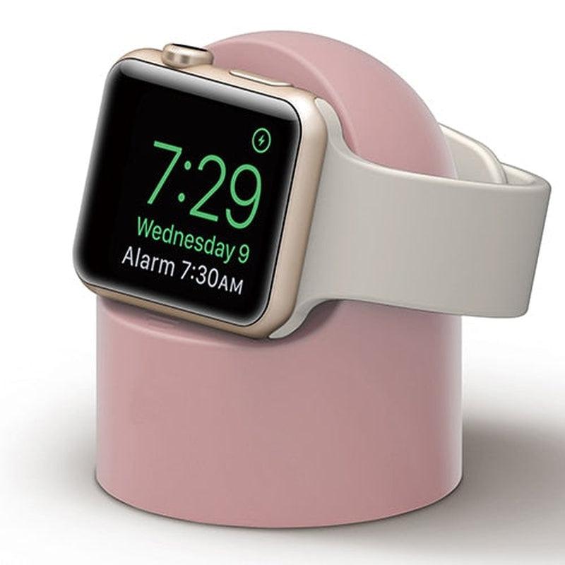 Premium Silicone Charger Stand for Apple Watch 6/SE/5/4/3/2/1 - Versatile & Durable Charging Solution | Cable Management | Non-Slip Base | Protects iWatch