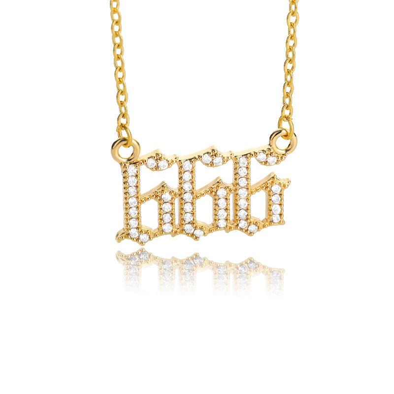 Zircon Zodiac Necklace for Women | 12 Constellation Crystal English Letter Jewelry | Chain Choker Necklace | Bijoux Femme Collar Enhanced Sell Points