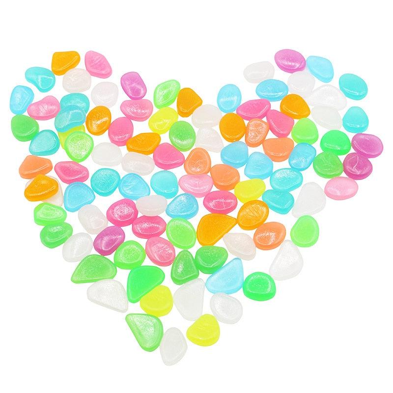 Glow in the Dark Garden Pebbles Glow Stones for Walkways Garden Path Lawn Garden Yard Decor Luminous Stones 25/50pcs