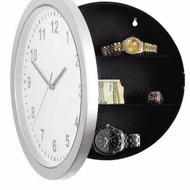 Concealed Wall Clock | Discreet Security Box for Cash, Jewelry & Valuables | Hidden Home Office Safe