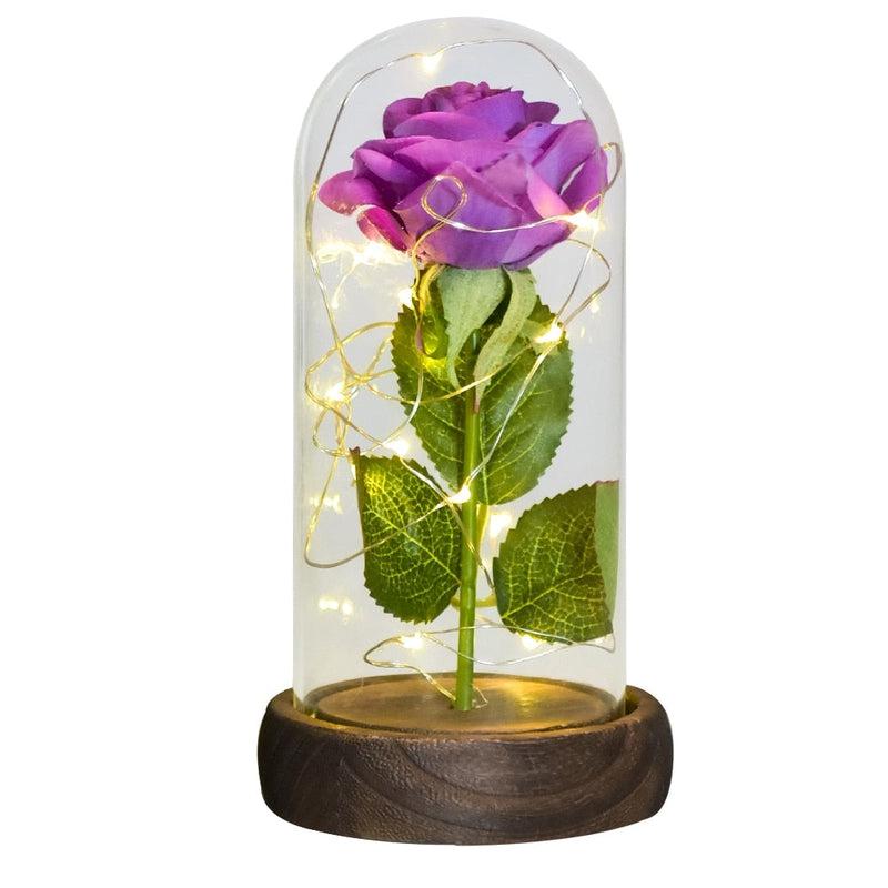 Beauty and The Beast Inspired Preserved Roses In Glass | LED Light | Mothers Day Gift