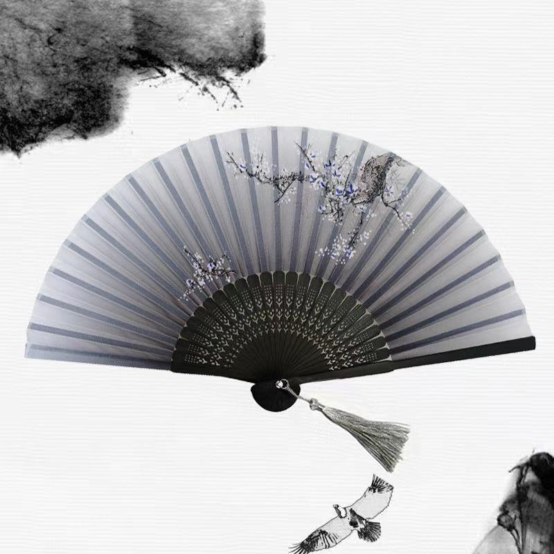 Handmade Japanese Silk & Bamboo Folding Fans | Intricately Hand-Painted Designs for Elegance & Portability