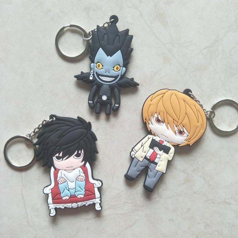 Genuine Death Note Anime PVC Keychains: Featuring Yagami Light and Ryuk Designs, Crafted for Durability, Compact & Travel-Friendly
