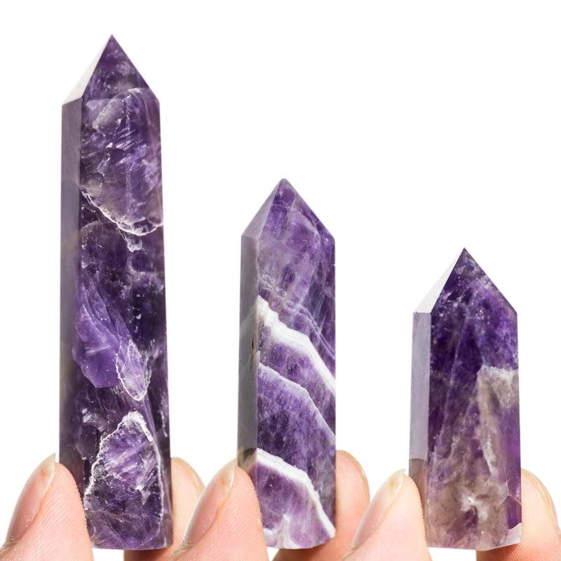 Natural Stone Crystal Point Wand for Home Decoration and Crafts | Rose Quartz & Amethyst