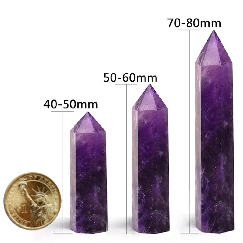 Natural Stone Crystal Point Wand for Home Decoration and Crafts | Rose Quartz & Amethyst