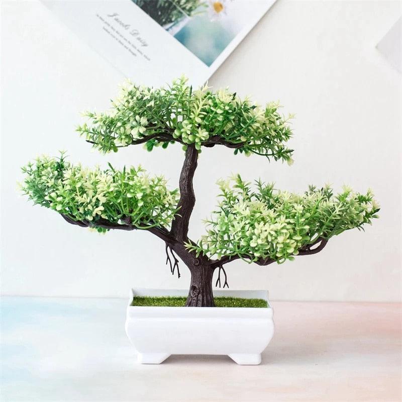 Artificial Plants Bonsai Small Tree Pot | Fake Plant Flowers Potted Ornaments for Home Room Table Decoration | Hotel Garden Decor