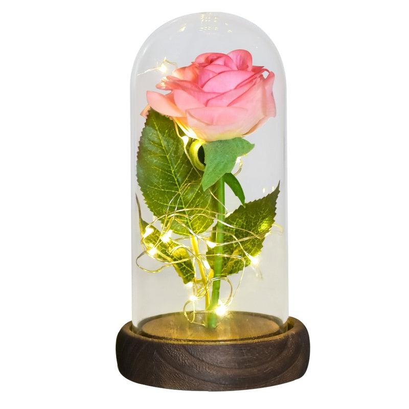 Beauty and The Beast Inspired Preserved Roses In Glass | LED Light | Mothers Day Gift