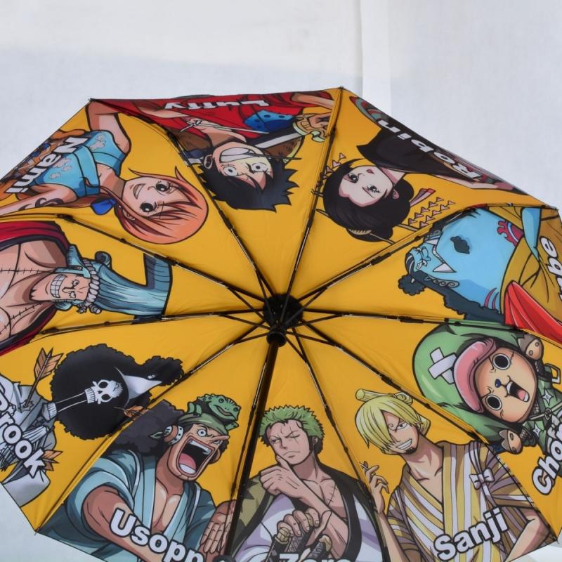 Bandai One Piece Umbrella: Auto Open with Distinctive Crew Design, Rainproof & Sunshade Functionality | Ideal for One Piece Enthusiasts