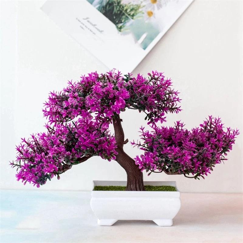 Artificial Plants Bonsai Small Tree Pot | Fake Plant Flowers Potted Ornaments for Home Room Table Decoration | Hotel Garden Decor