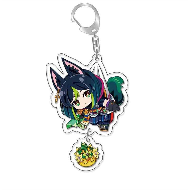 Anime Genshin Impact Keychain | Cartoon Cosplay Keychains with Pendant, Metal Key Chain Fan Art Gift