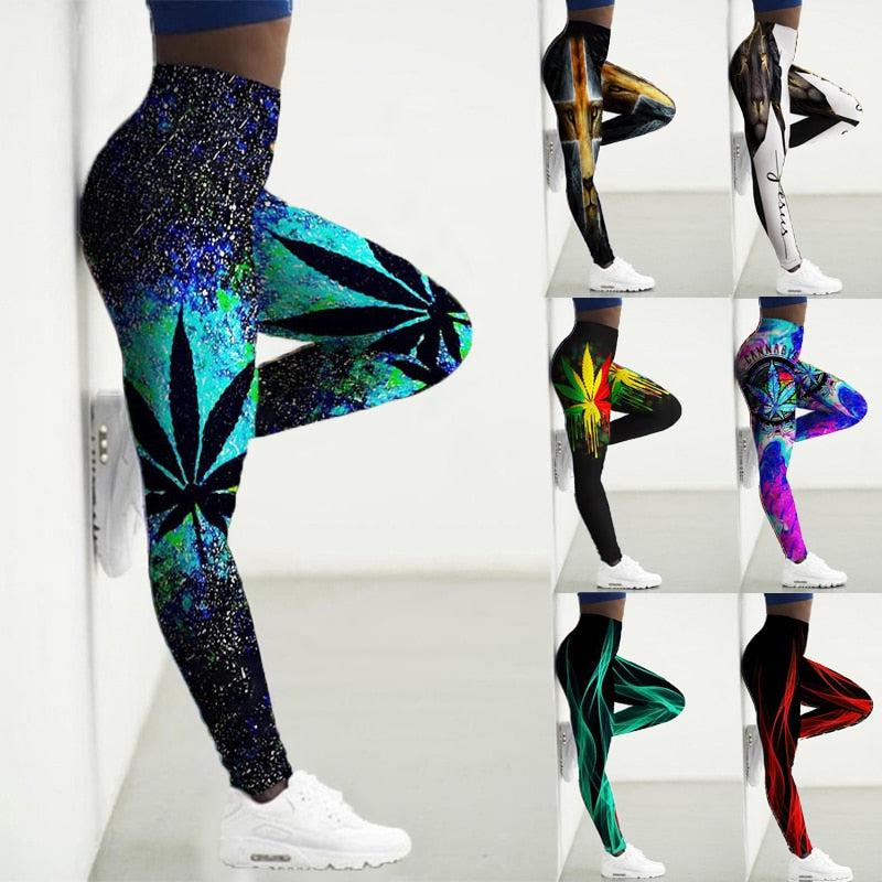 3D Printed Sport Leggings for Women | Stylish High Waist Yoga Pants with Eye-Catching Designs for Workouts & Fitness