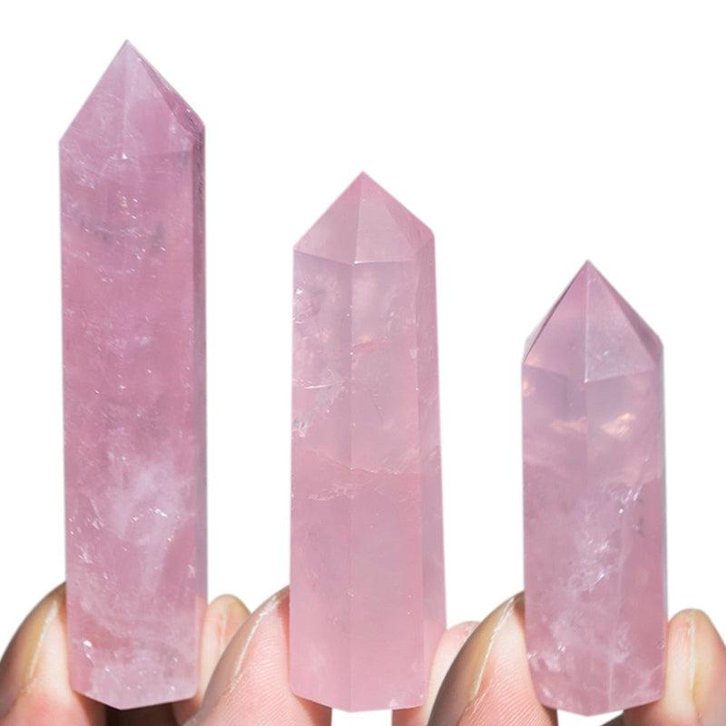 Natural Stone Crystal Point Wand for Home Decoration and Crafts | Rose Quartz & Amethyst