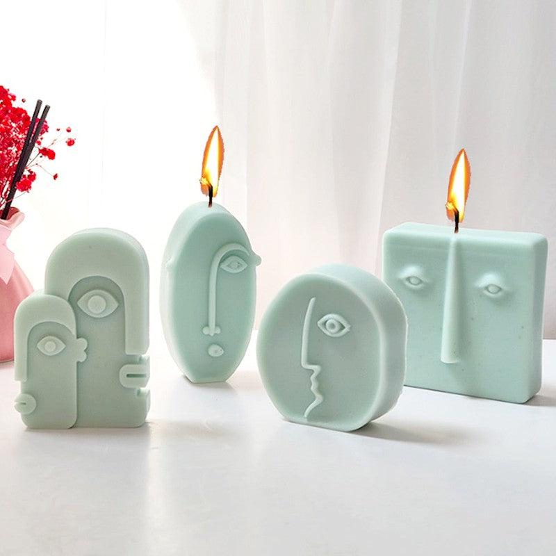 Nordic Design Silicone Candle Mold - Abstract Human Face for DIY Home Decor