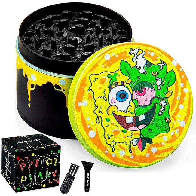 UV Cartoon Metal Grinder | Colorful Custom Print Herb Crusher | Unique Smoking Accessories with Vibrant Designs