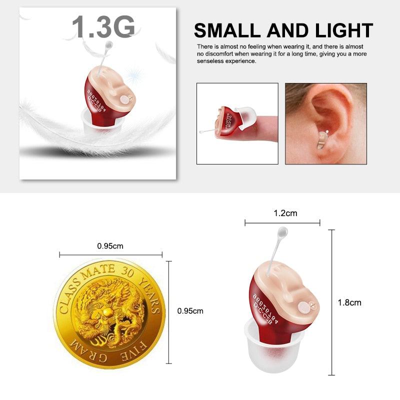 Jardin Hearing Aids | Adjustable Micro Wireless Mini Size Invisible Hearing Aid for Weakened Hearing Elderly | Intelligent Noise Reduction, Wind Suppression & More