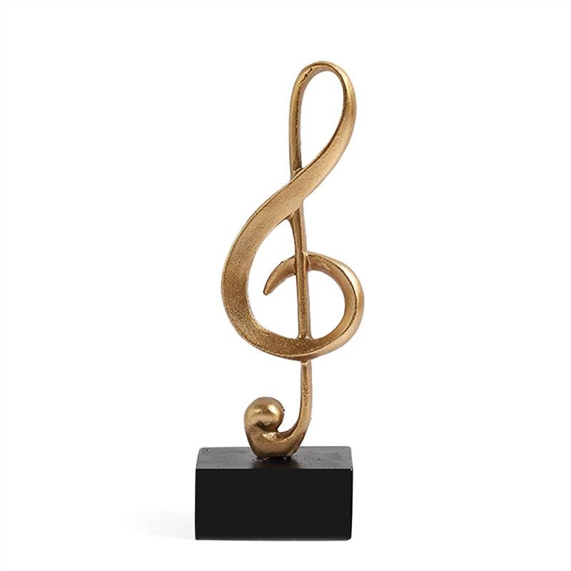 Golden Musical Note Figurines | Decorative Handcrafted Desk Ornament for Artistic Home Decor