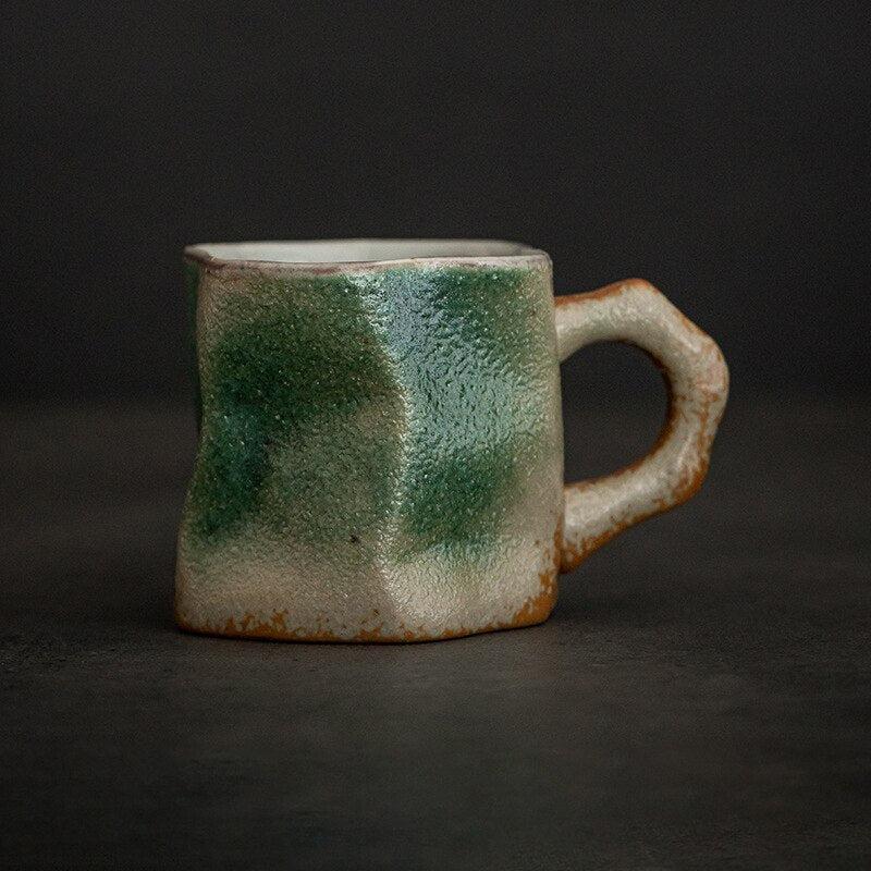 Vintage Clay Ceramic Coffee Mug - Handmade Stoneware Water Cup with Gradient Glaze - Creative and Unique Coffee Cups