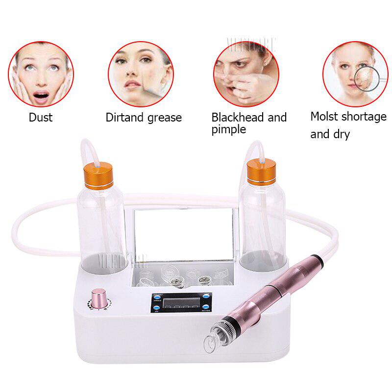 Home Beauty Vacuum Suction Oxygen Injection Facial - Blackhead Removal, Pore Cleaner, Hydra Dermabrasion Aqua Peeling | Small Bubbles for Radiant Skin