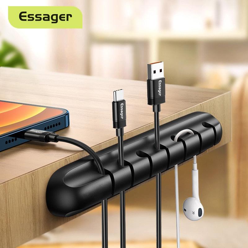 Essager Cable Organizer Wire Holder Clip - Efficient Desktop Management | Versatile Cable Holder | Compact Design | Cable Winder Protector | Universal Compatibility