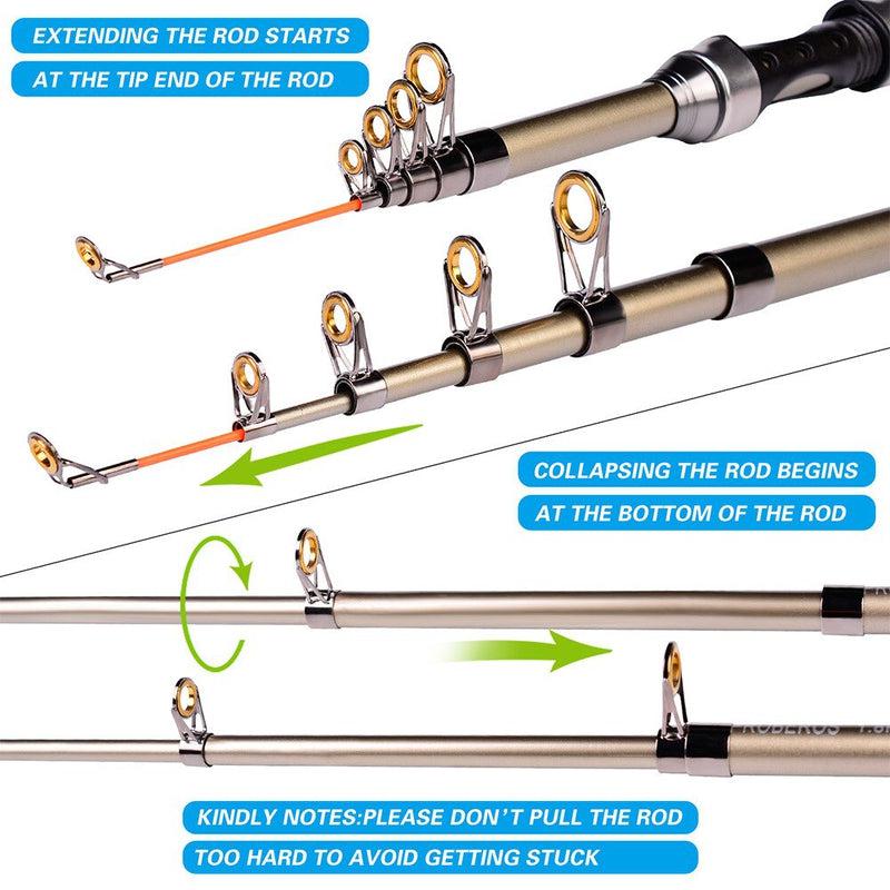 Hot Sale Telescopic Spinning Fishing Rod Reel Set: Full Kit for Bass, Carp, Pike & More!