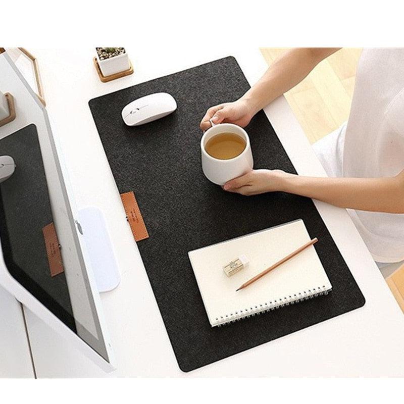 Non-Slip Wool Felt Laptop Desk Organizer | Computer Desk Cushion | Table Keyboard Mouse Pad | Office Desk Accessories