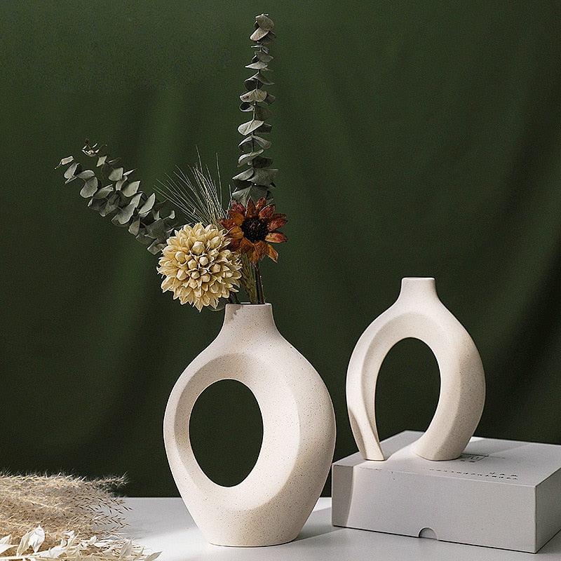 Ceramic Vase Set | Modern Home Decor | Abstract Art Ornaments for Desktop