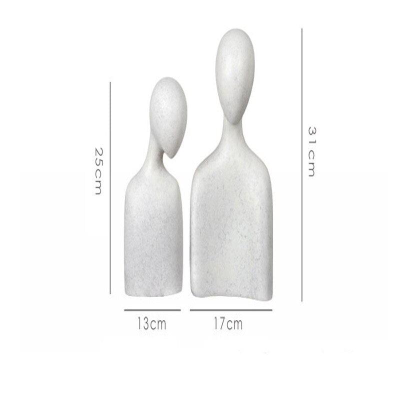 Nordic Minimal Couple Sculpture | Modern Mini Ornament for Living Room Decoration & Home Office Desk Accessories