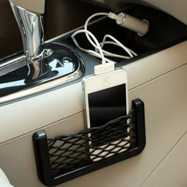 Car Organizer Storage Bag Auto Paste Net Pocket Phone Holder Car Accessories | Universal Fit