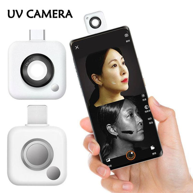 Portable UVlook UV Camera - Sunscreen Test for Smartphone | Visible Facial Sun Protection | iOS & Type-C Compatible | Portable & Easy-to-Use