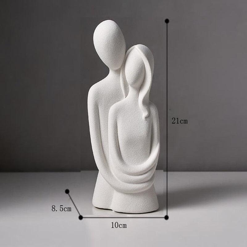 Abstract Couple Statues | Nordic Modern Ceramic Hugging Figure | Home Decoration Sculptures | Living Room and Office Desk Decor Gift