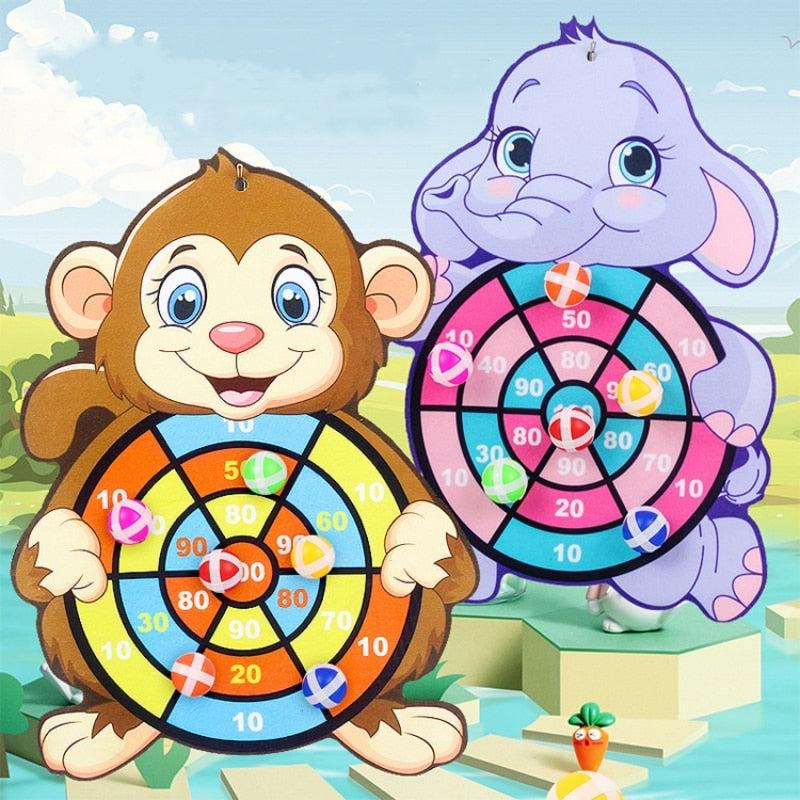 Interactive Cartoon Animal Dart Board Sticky Ball Toy | Educational and Fun Christmas Gift for Children
