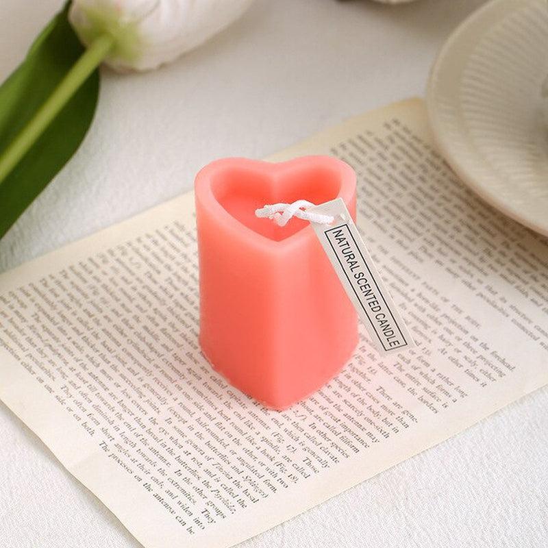 Colorful Heart-Shaped Candles | Decorative Household Aromatherapy Luxury Fragrance Candles Made of Soy Wax