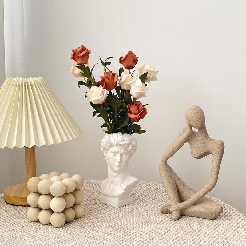 Resin David Sculpture Vase | Minimalist White Creative Vase | Vintage Home Table Decoration