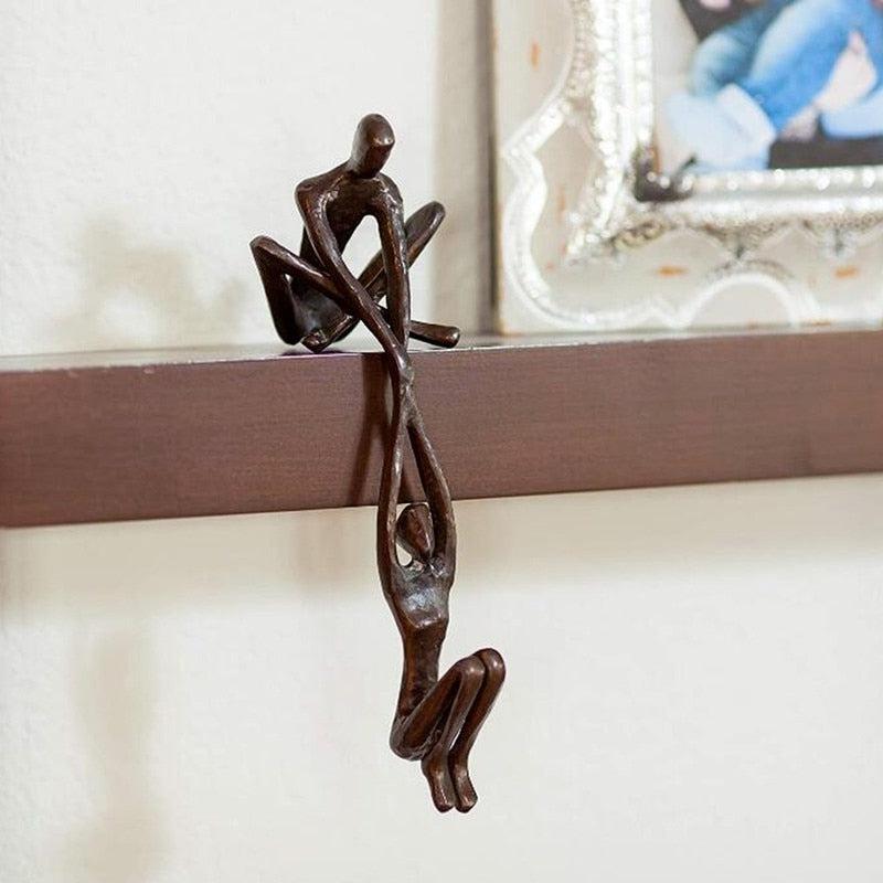 Man Lifting Woman Minimal Figurines | Resin Sculpture Art for Romantic Home & Office Decor