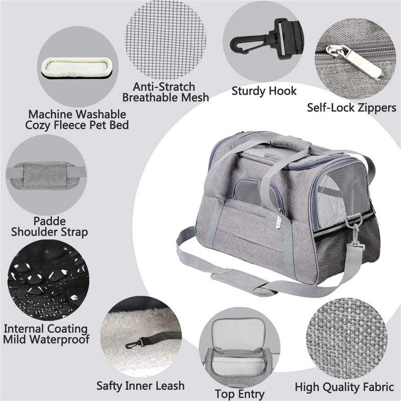 Soft Pet Carriers | Portable, Breathable & Foldable Bags for Cats and Dogs | Travel with Safety & Comfort