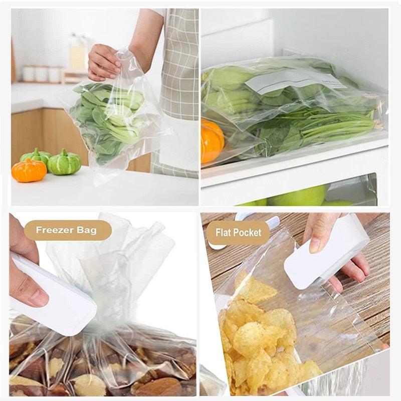 Portable Bag Heat Sealer | Mini Sealing Machine | Handy Sticker Seal for Food Snack Storage Bags | Kitchen Gadgets