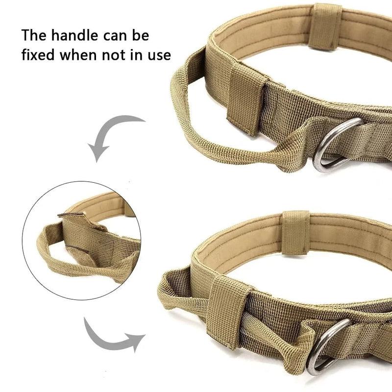 Tactical Police Dog Collar Adjustable, Durable Nylon for Medium & Large Breeds | Ideal for Walking & Training