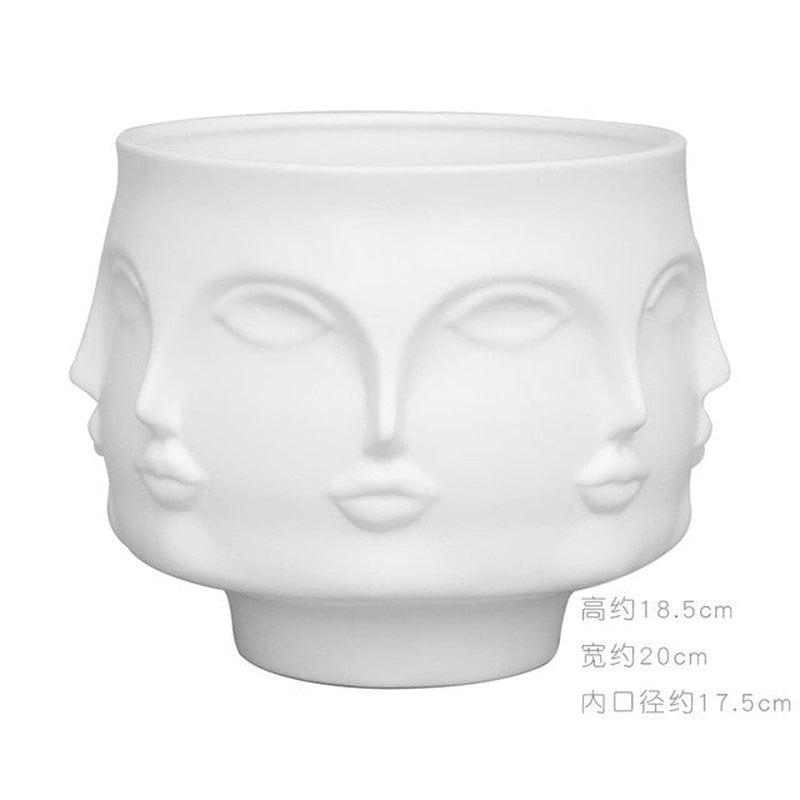 Creative Face Ceramic Vase for Flowers | Decorative Indoors & Outdoors | Ethnic Aesthetics | Living Room, Bedroom, Garden