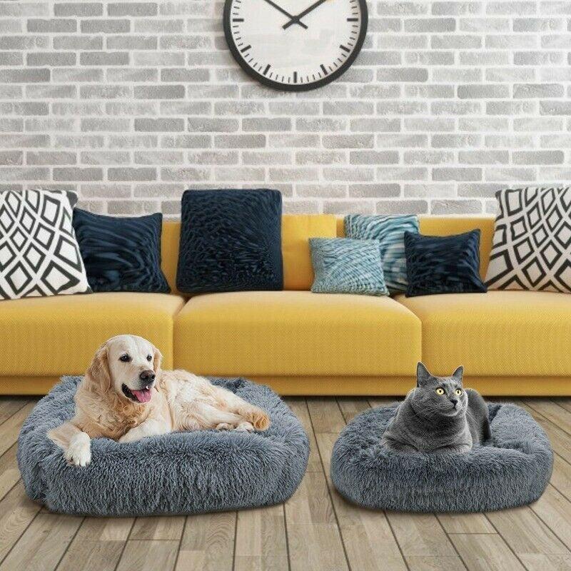 Square Plush Dog Mat Bed for Small, Medium, Large Dogs | Calming & Washable Kennel | Pet Supplies