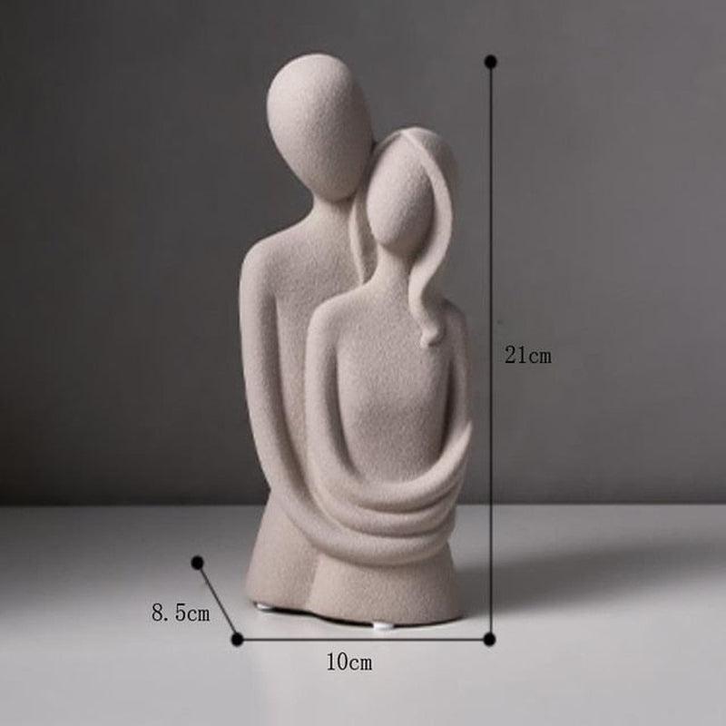 Abstract Couple Statues | Nordic Modern Ceramic Hugging Figure | Home Decoration Sculptures | Living Room and Office Desk Decor Gift