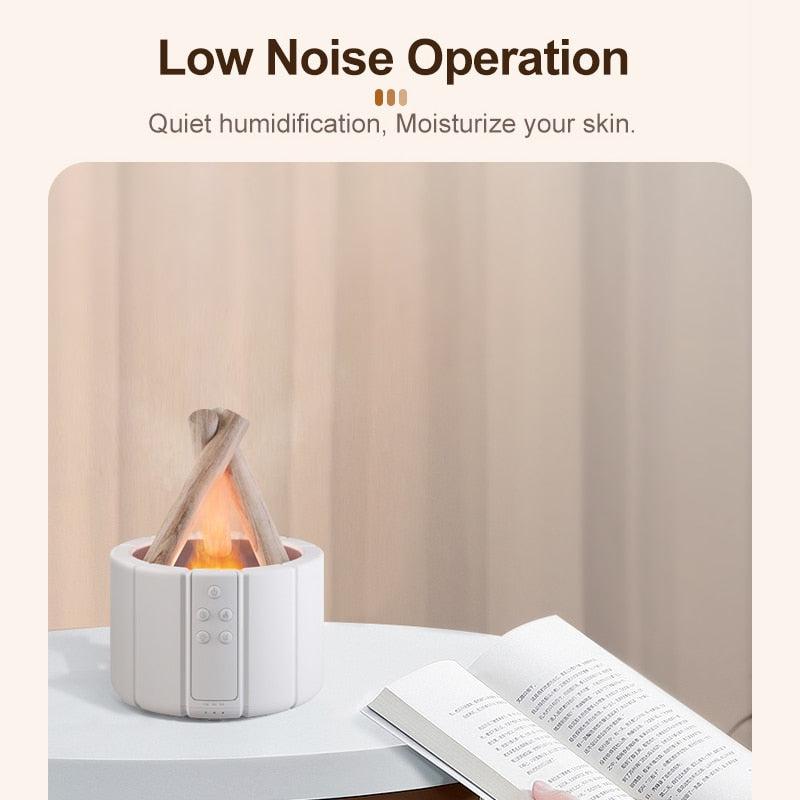 USB Humidifier Aroma Diffuser | Simulated Fire Night Light | Home Appliance Essential Oil Diffuser 280ML