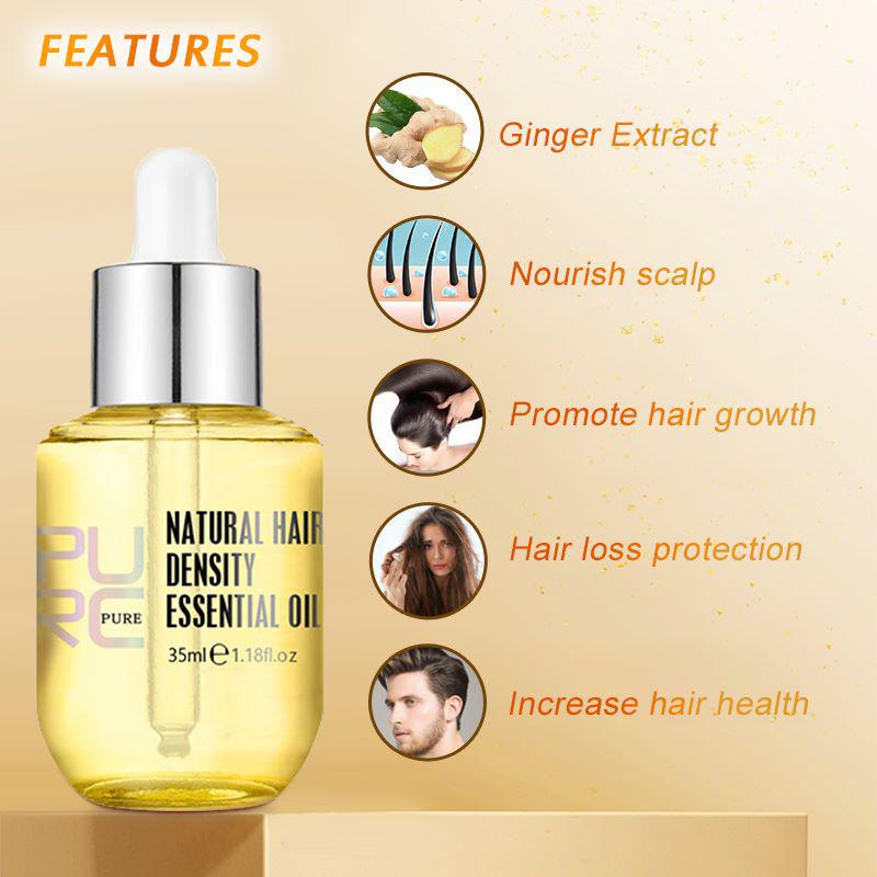 PURC Ginger Hair Growth Products Prevent Hair Loss Essential Oil Fast Growing Scalp Treatment Beauty Health for Men Women