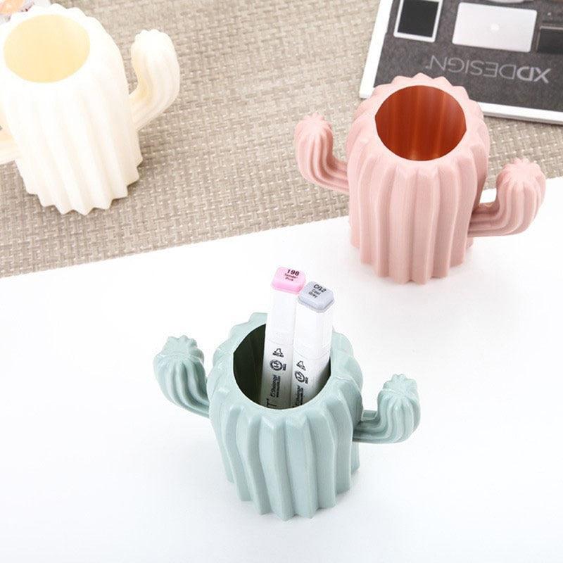 Cactus Pen Holder | Multifunctional Desktop Storage Box for Students | Cute Stationery Desk Organizer