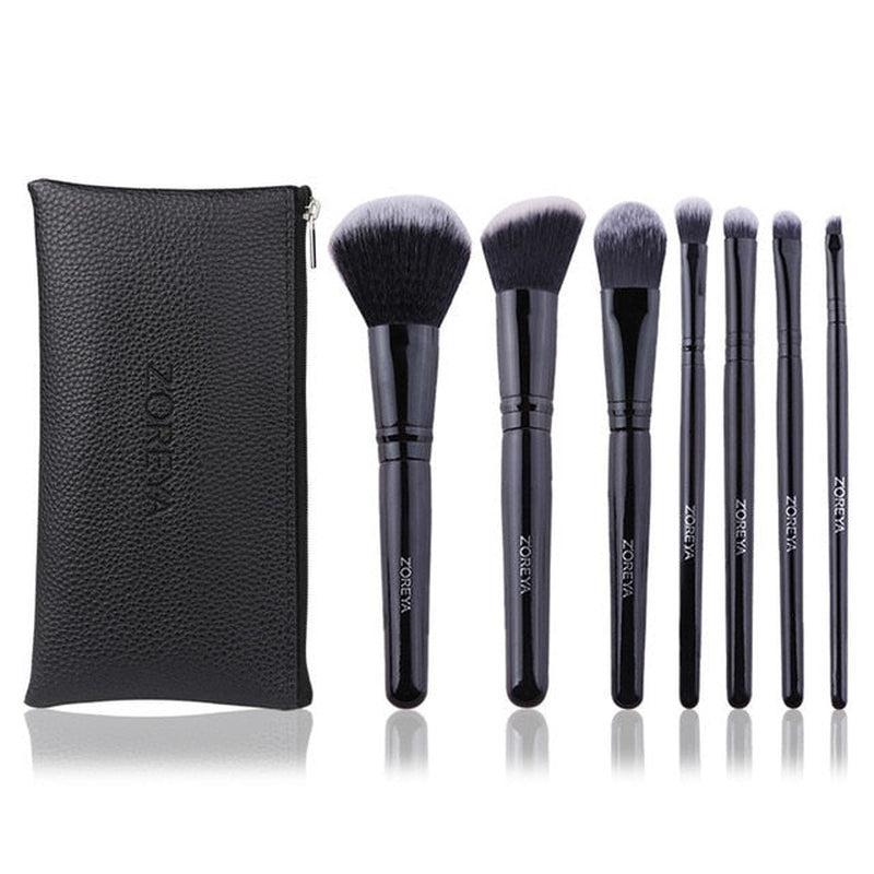 ZOREYA Makeup Brushes Set, Premium Synthetic Kabuki Brush Cosmetics, Concealers Powder Blush Blending Face Eye Shadows Brush Set (Black)