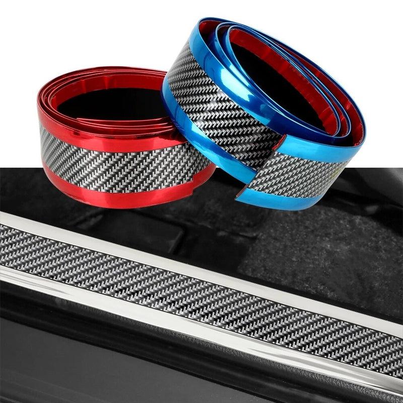 Carbon Fiber Anti-Scratch Door Sill Protector | Rubber Strip Car Threshold Bumper Film Tape | Vibrant Colors | Car Accessories